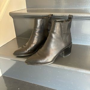 Steve Madden real leather black booties